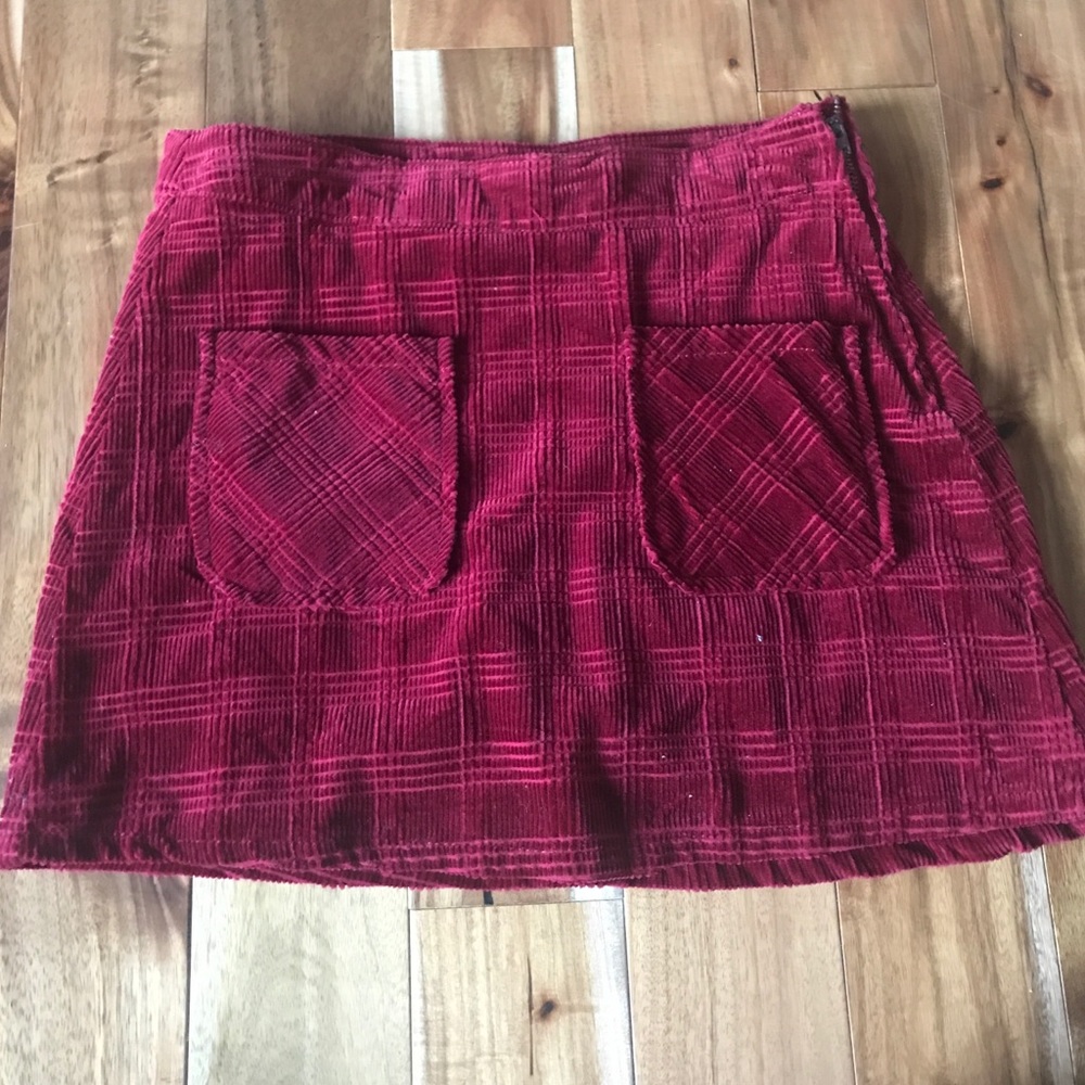 Red mini skirt